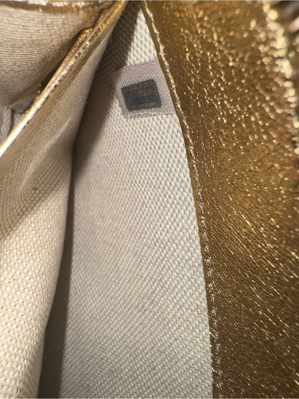 Jimmy Choo Metallic Gold “CHOO” Zip long wallet Wallet